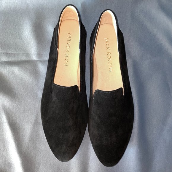 JACK ROGERS Black Suede AUDREY ESPADRILLE FLATS, Women Size 11, New w/tag - Picture 3 of 14